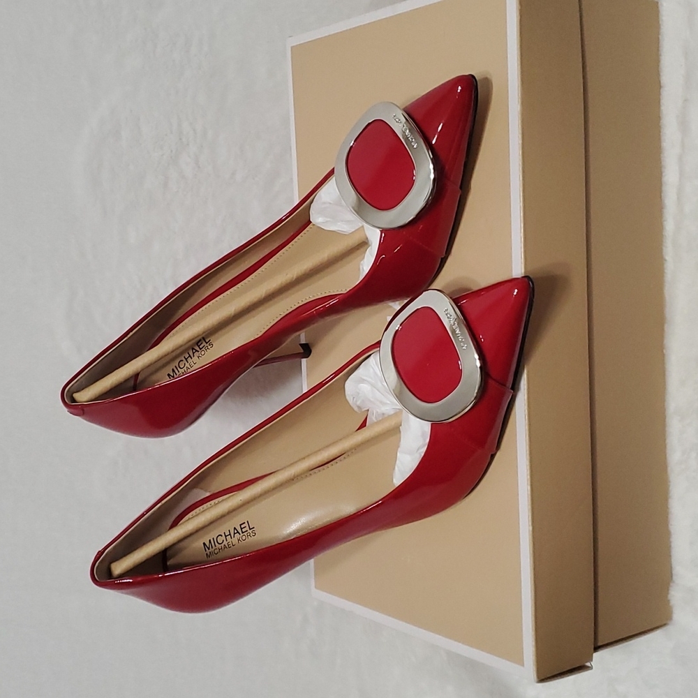 NWOT Michael kors pointed toe heels shoes 9M RED (Ss29)